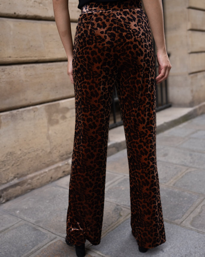 Leopard Velvet Trouser