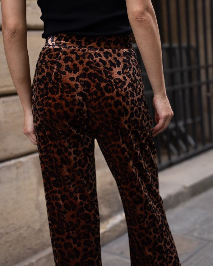 Leopard Velvet Trouser