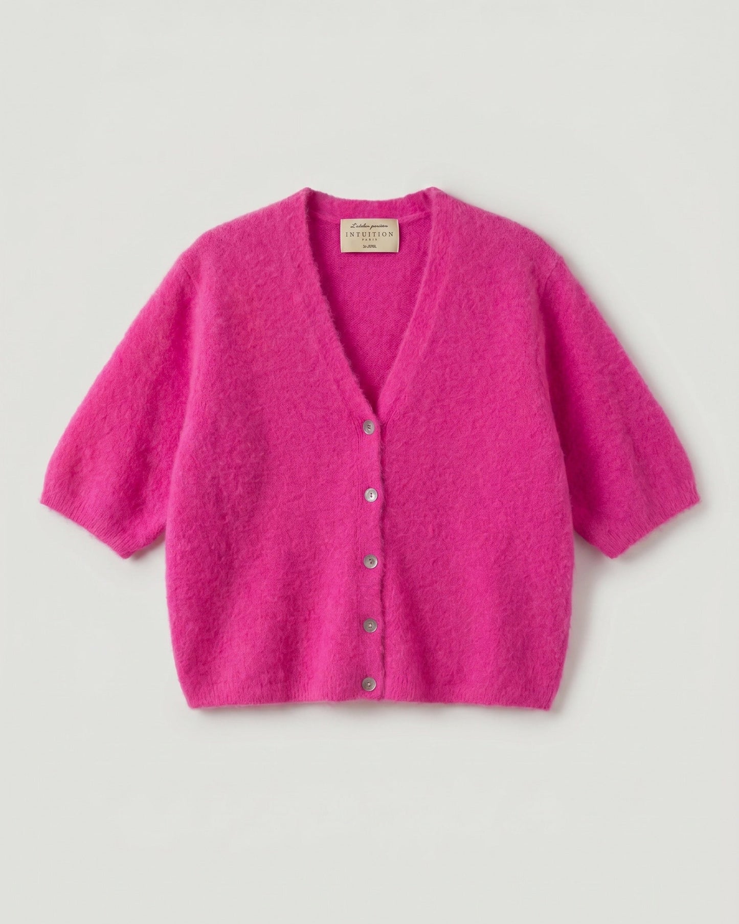 Neon Pink Eliot Angora Cardigan