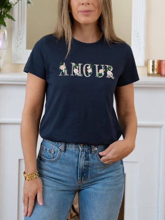 Navy Amour Tshirt