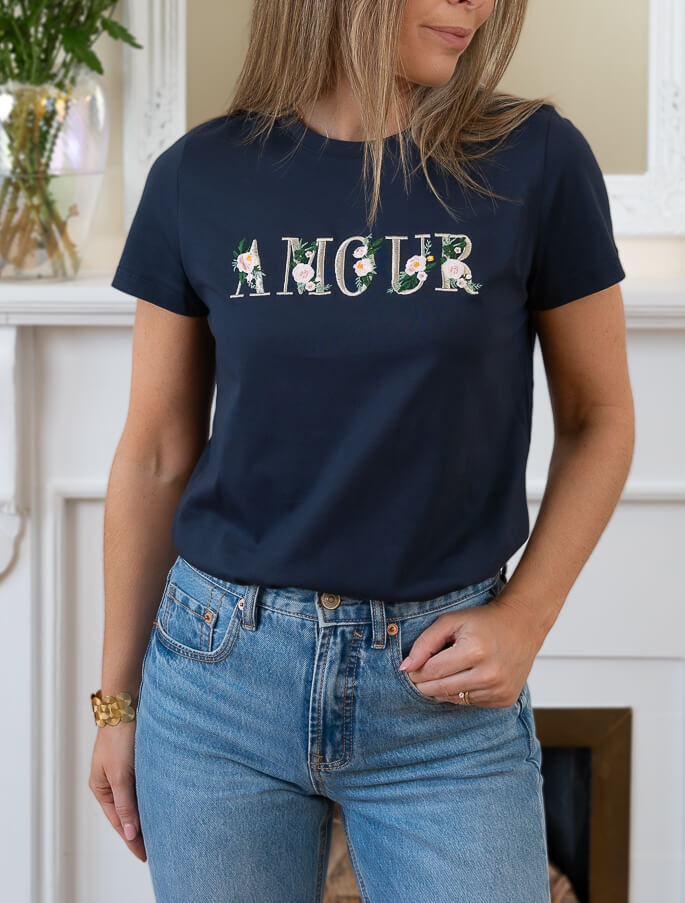 Navy Amour Tshirt