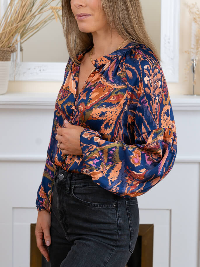 Navy Leslie Blouse