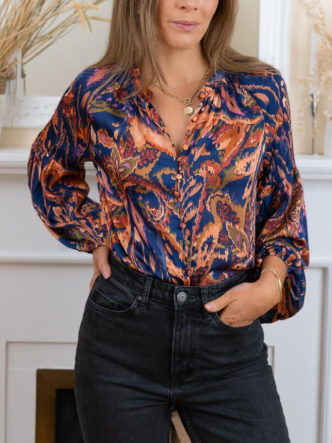 Navy Leslie Blouse