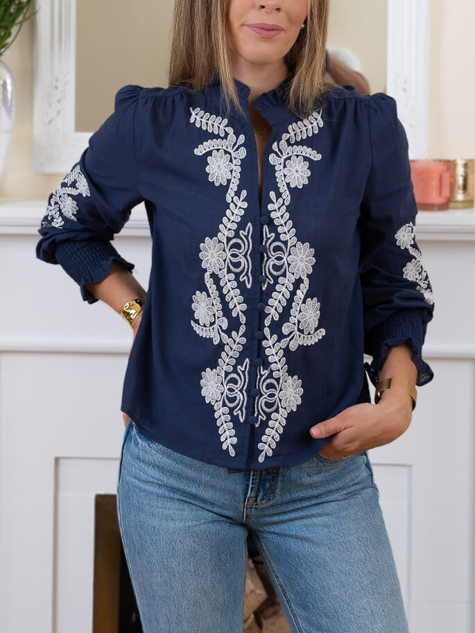 Navy Nadia Blouse