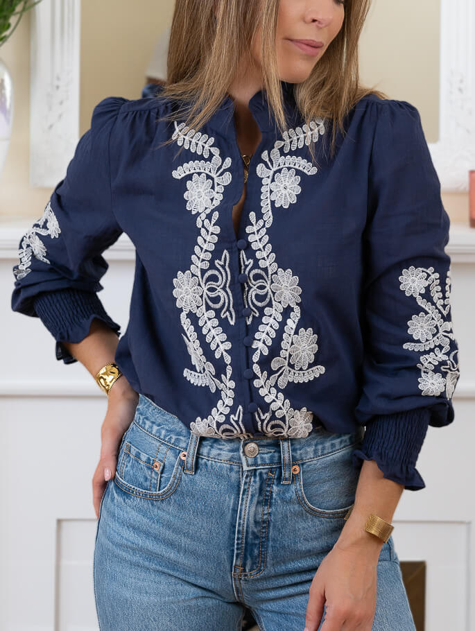 Navy Nadia Blouse