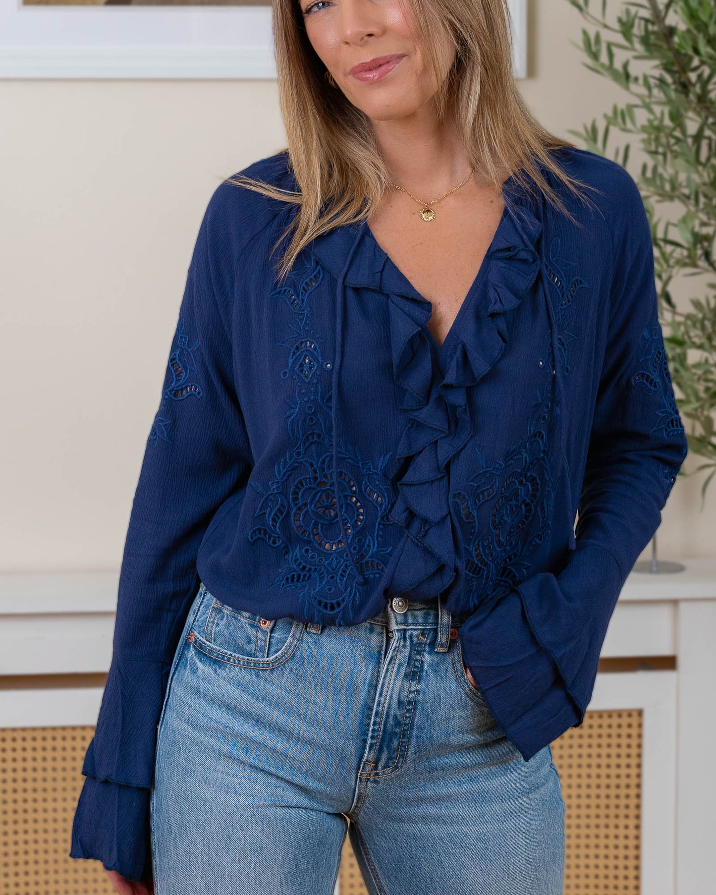 Navy Aileen Blouse