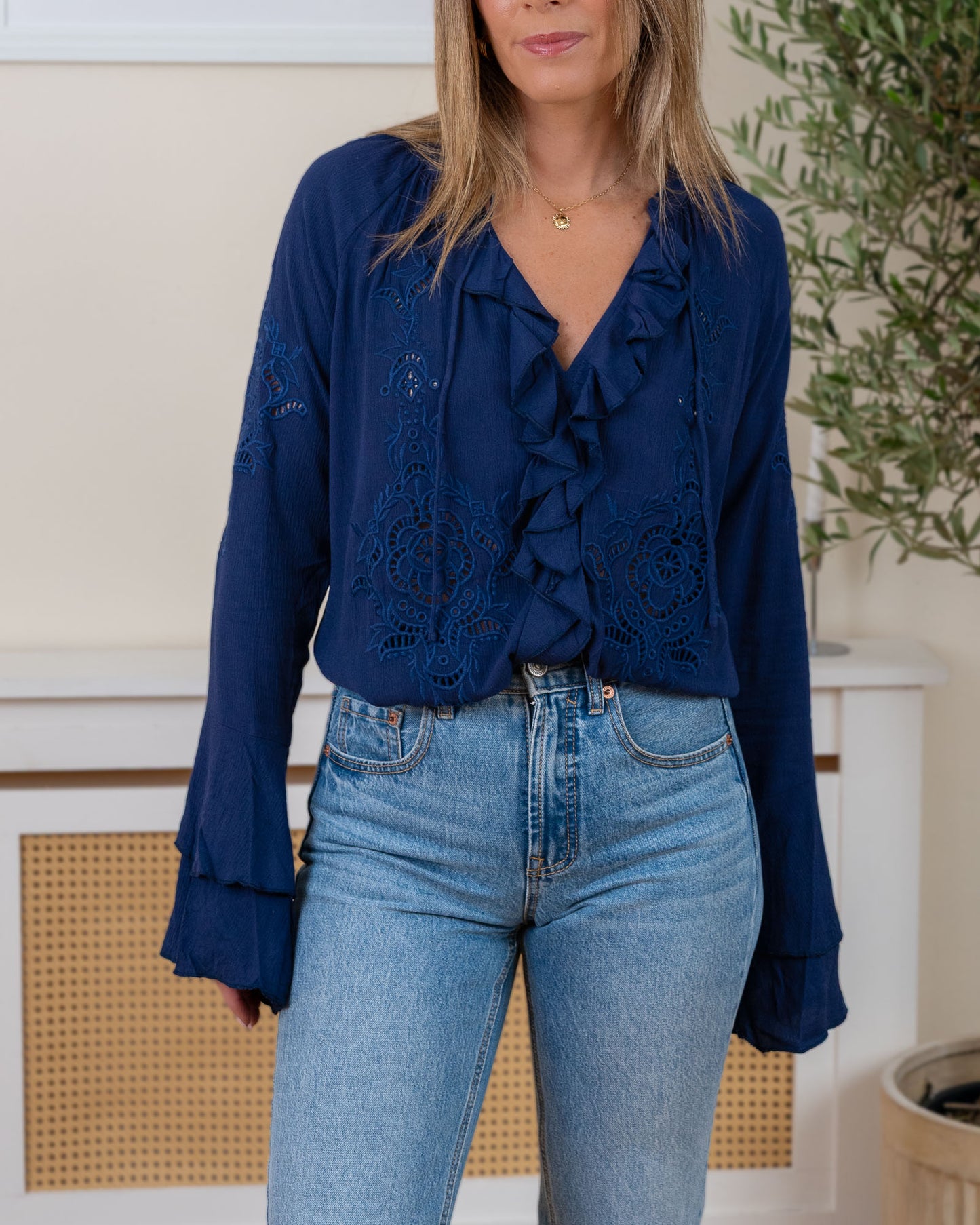 Navy Aileen Blouse