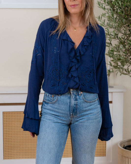 Navy Aileen Blouse