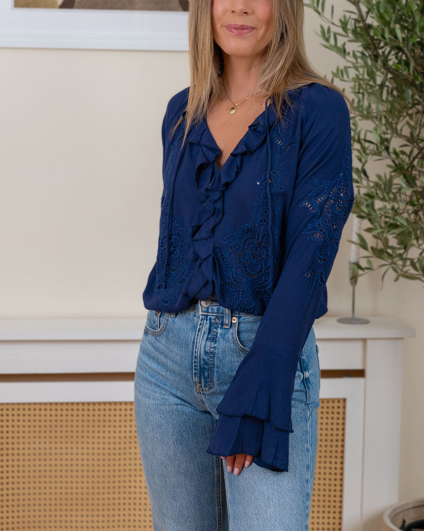 Navy Aileen Blouse