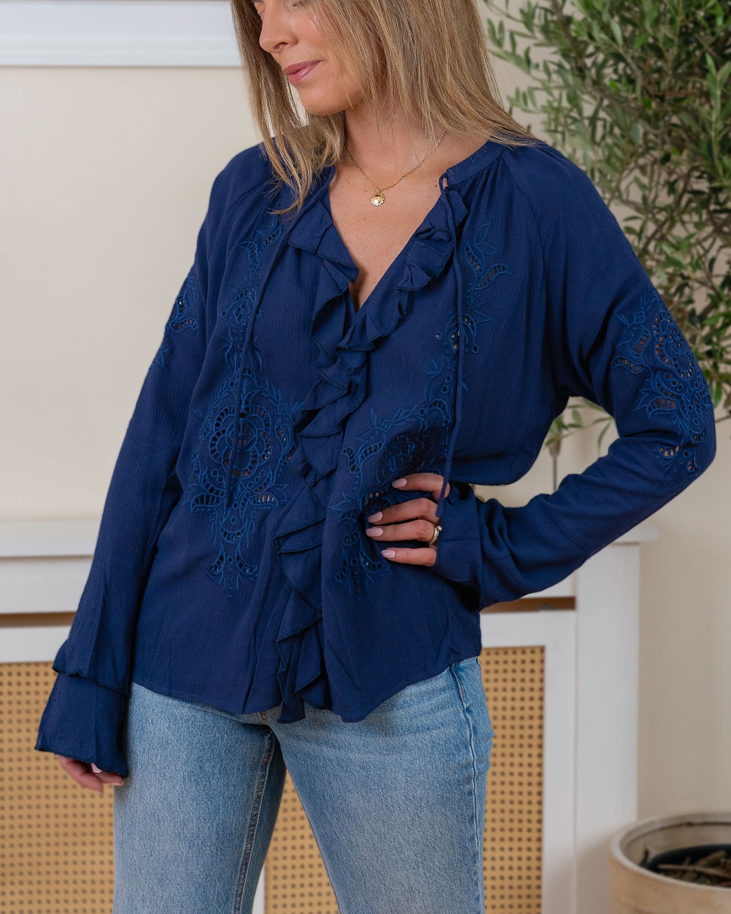 Navy Aileen Blouse