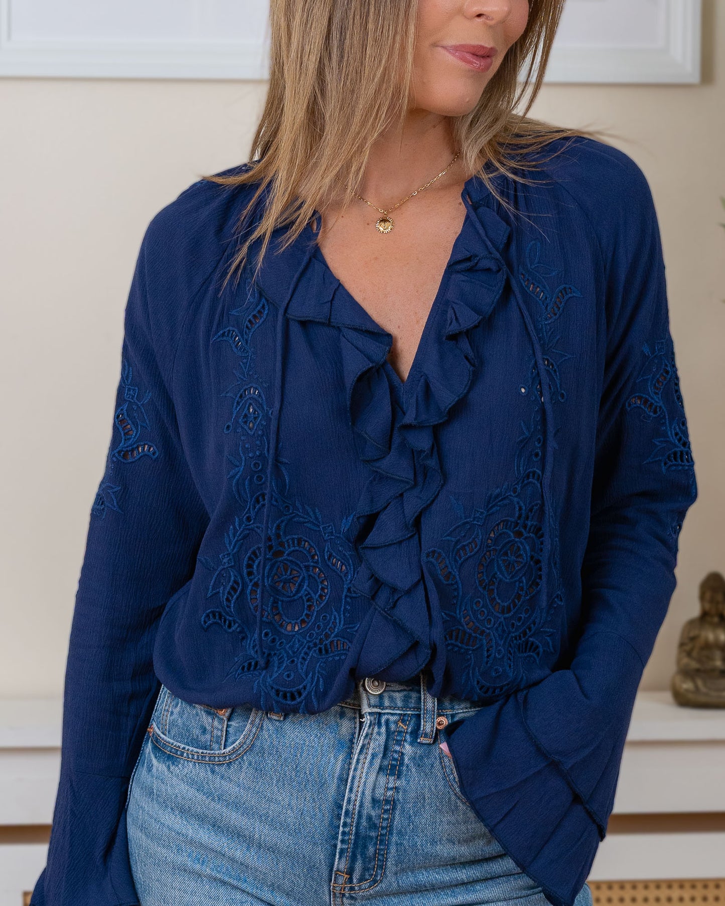 Navy Aileen Blouse