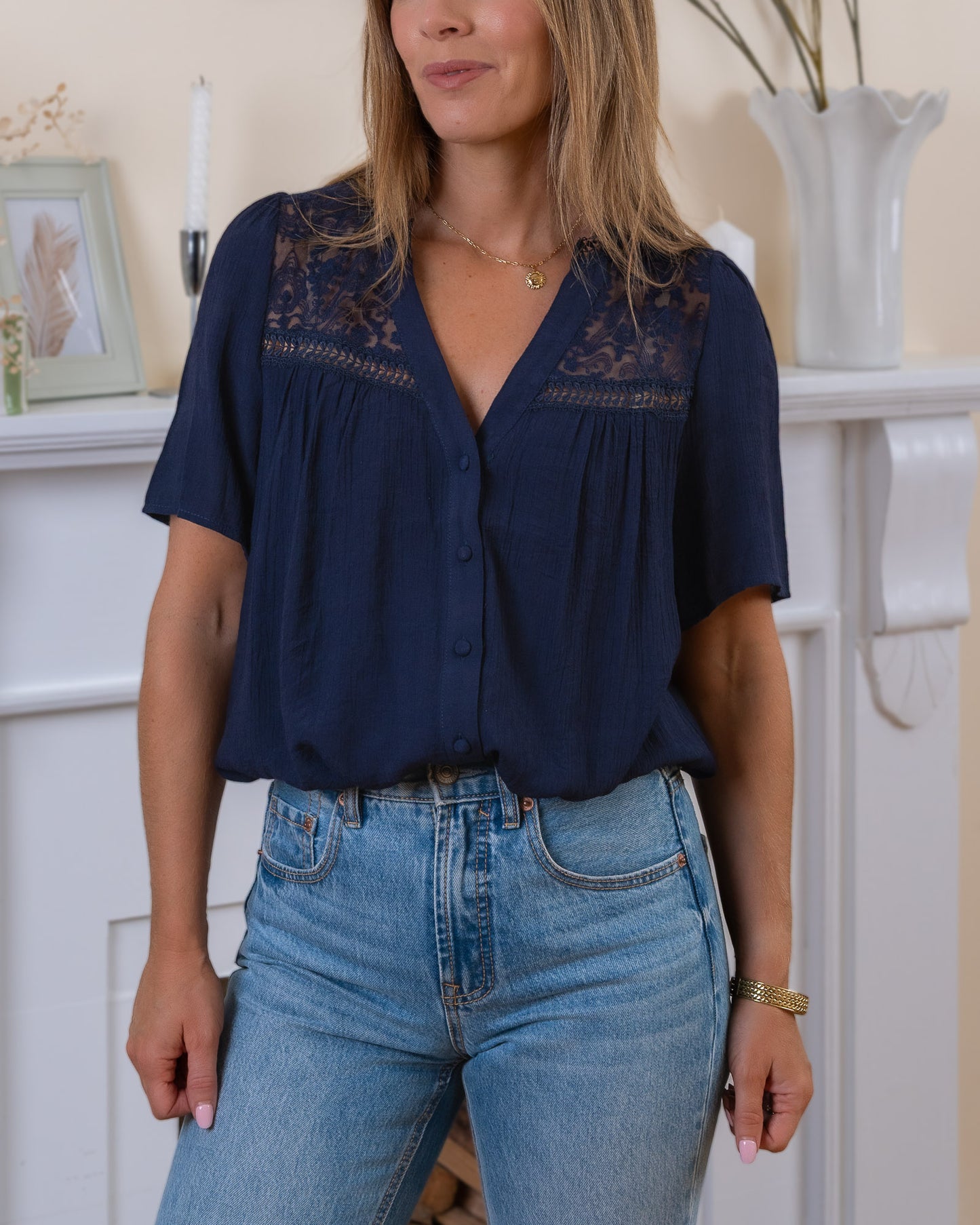 Navy Hilary Blouse