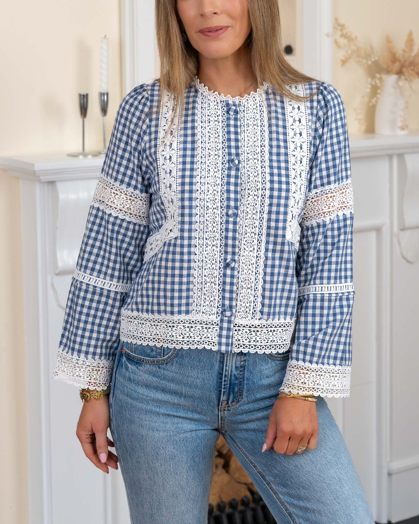 Navy Jade Blouse