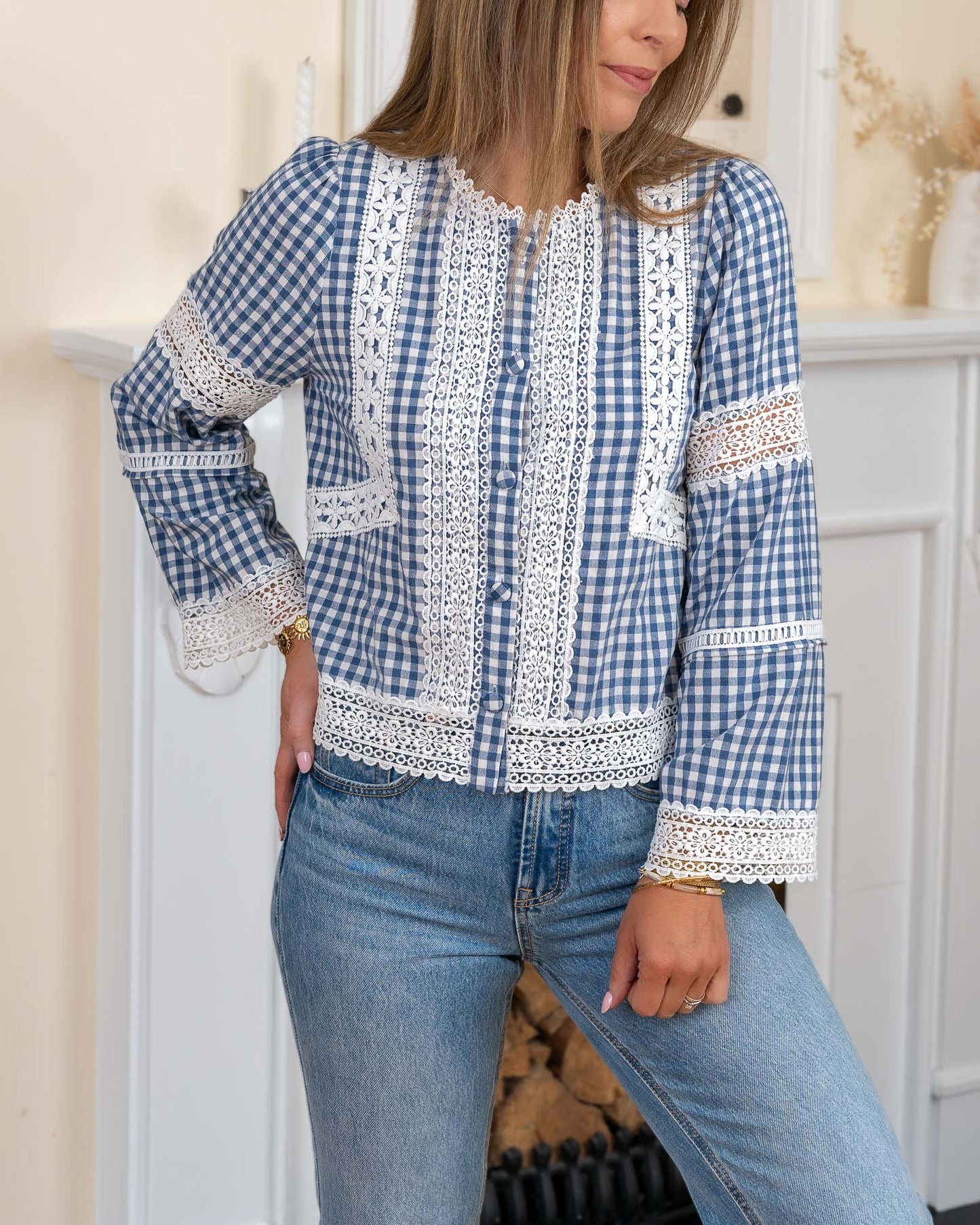 Navy Jade Blouse