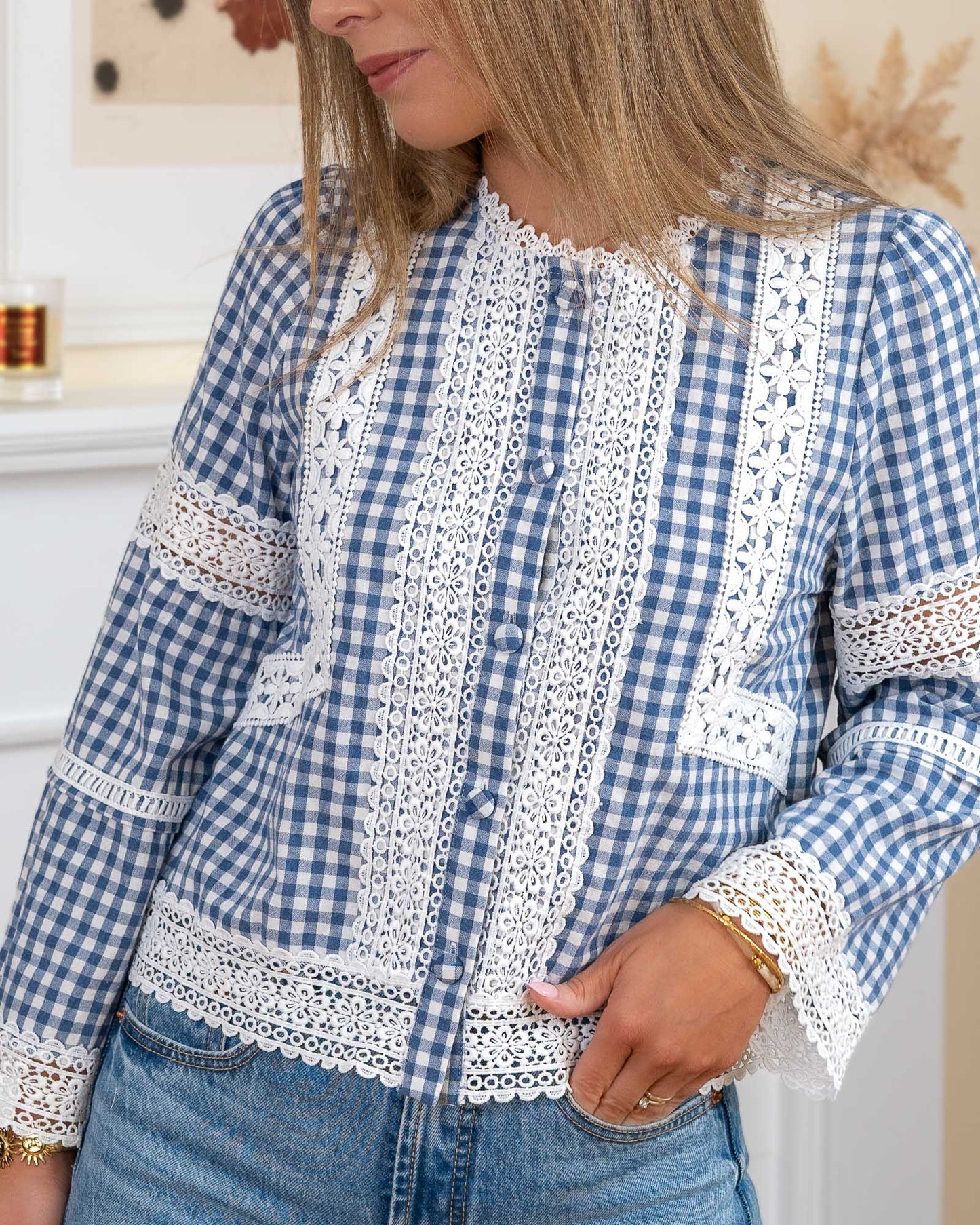Navy Jade Blouse