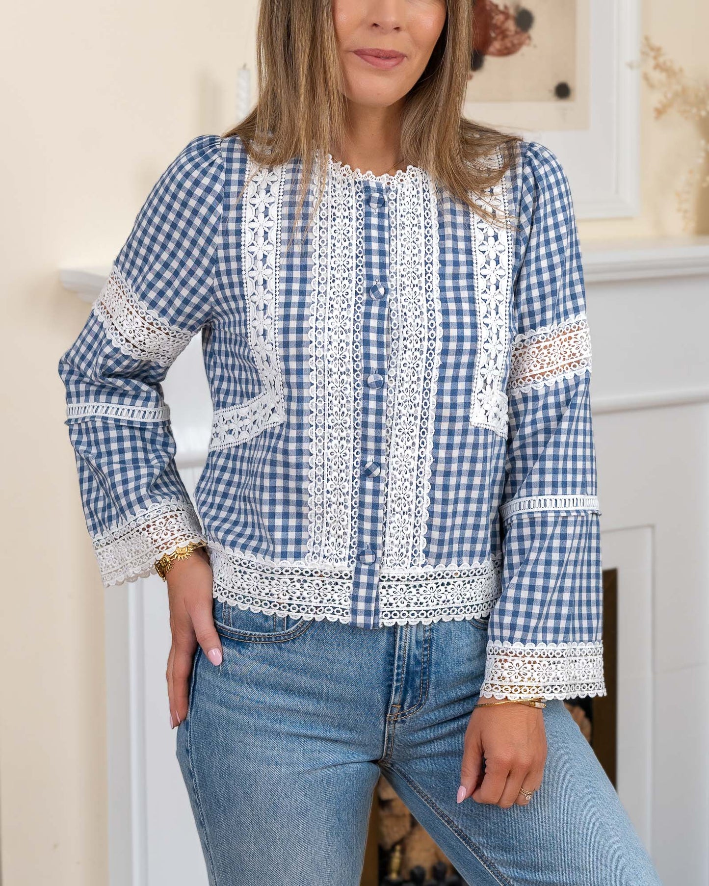 Navy Jade Blouse