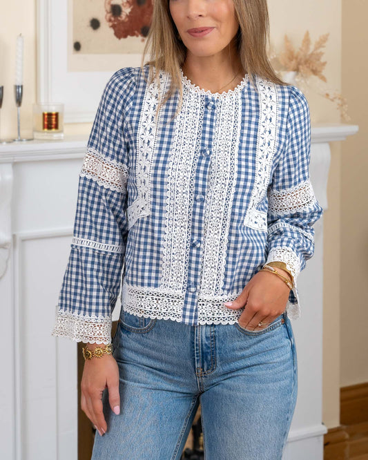 Navy Jade Blouse