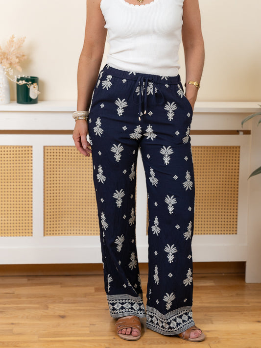 Navy Valeria Trousers