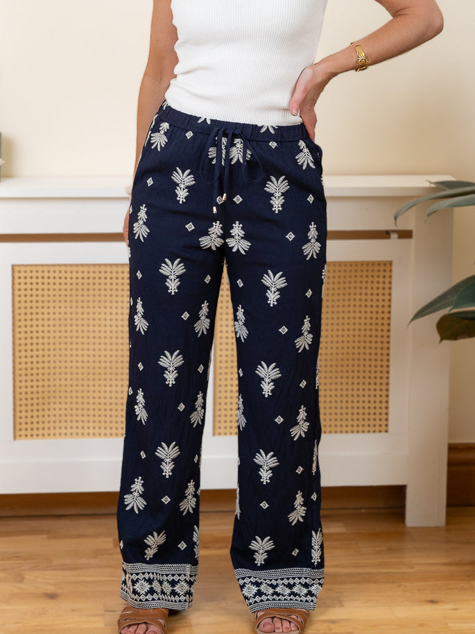 Navy Valeria Trousers