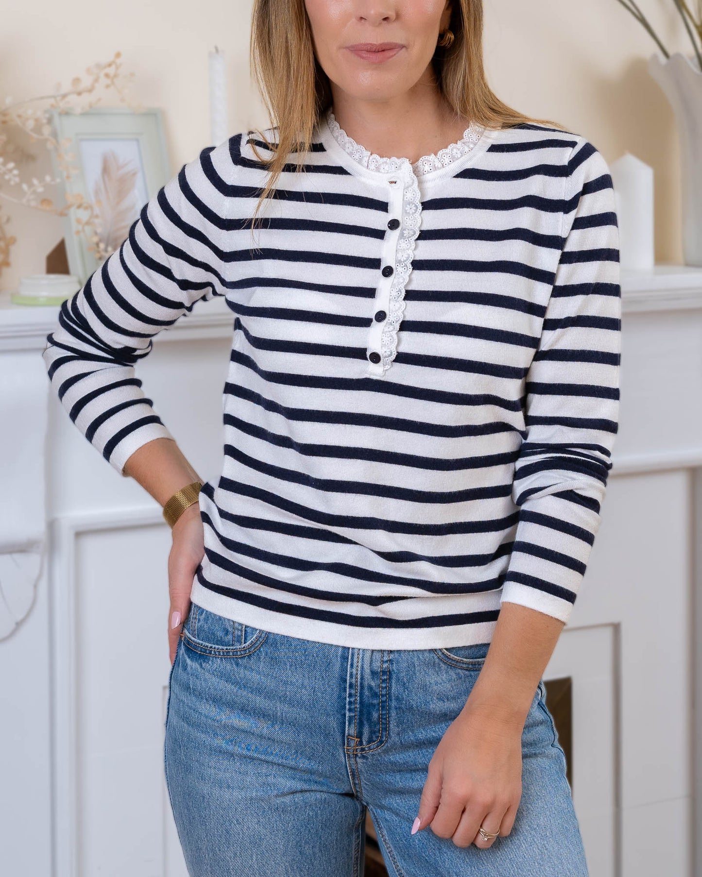 Navy stripe Tracey Top