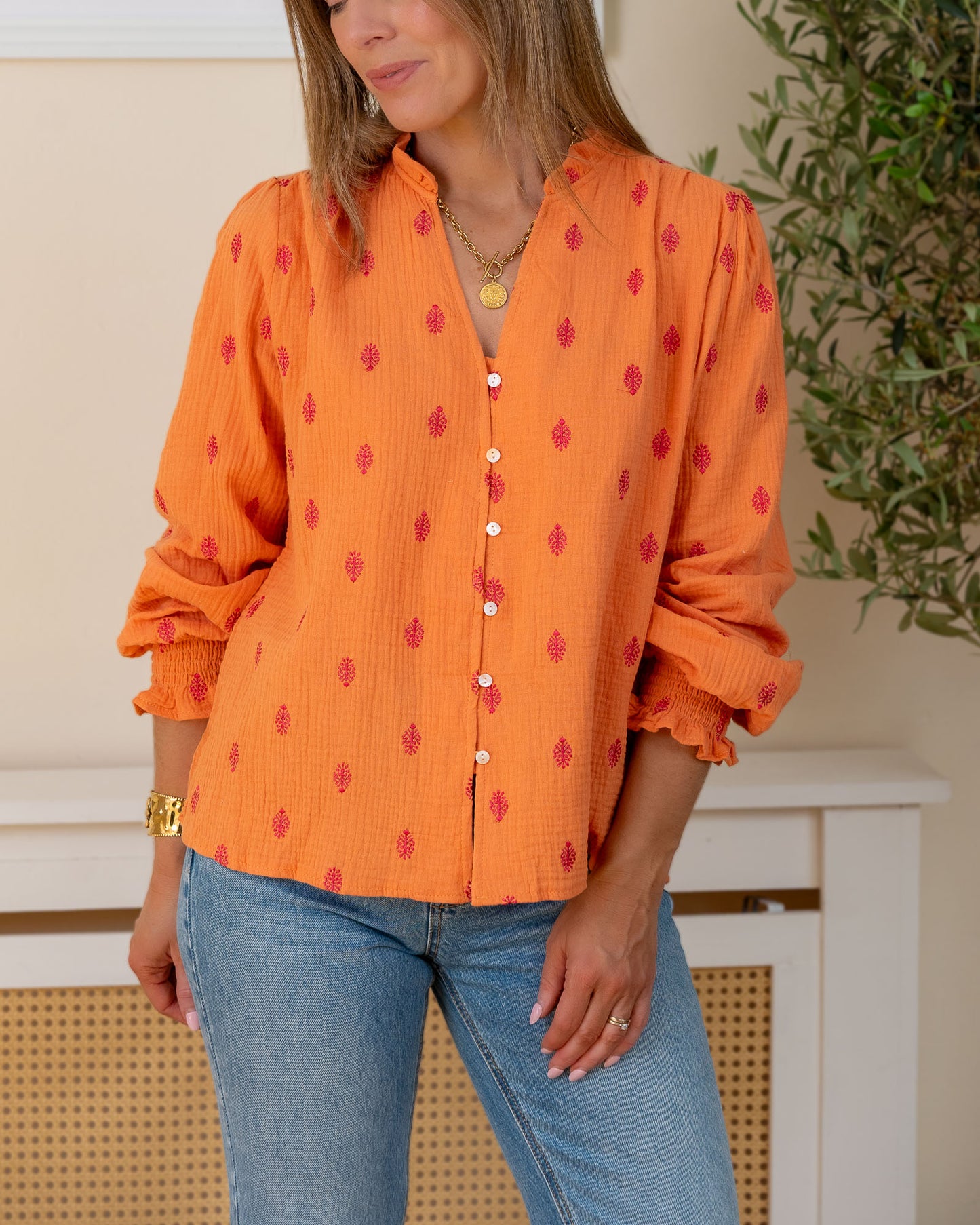 Peach Clarke Blouse
