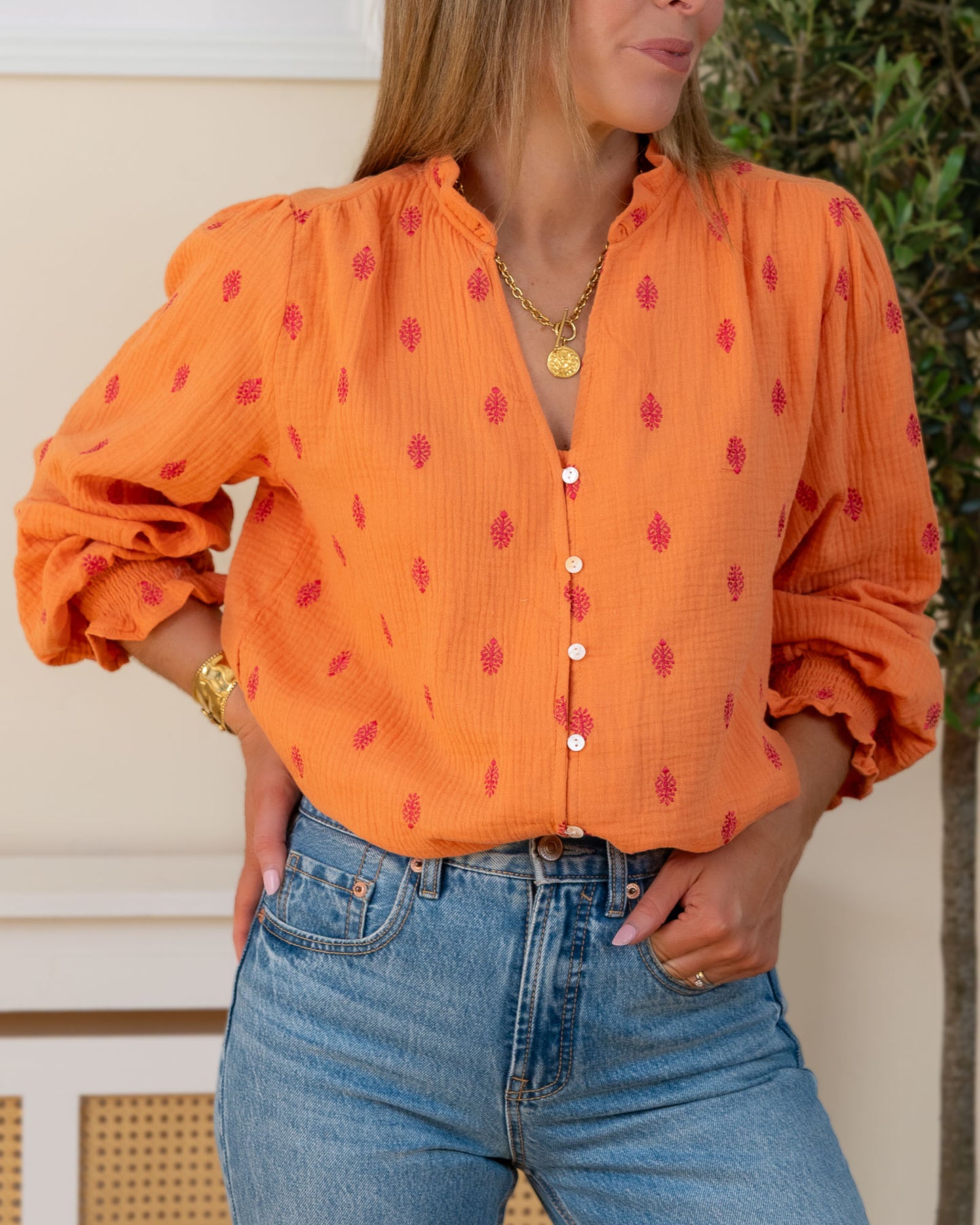Peach Clarke Blouse