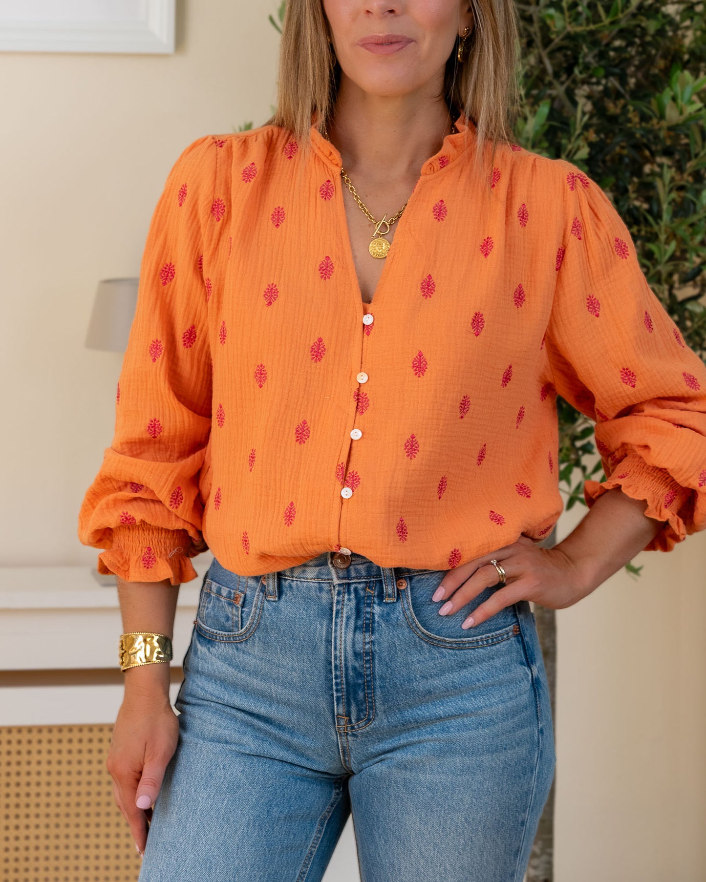 Peach Clarke Blouse