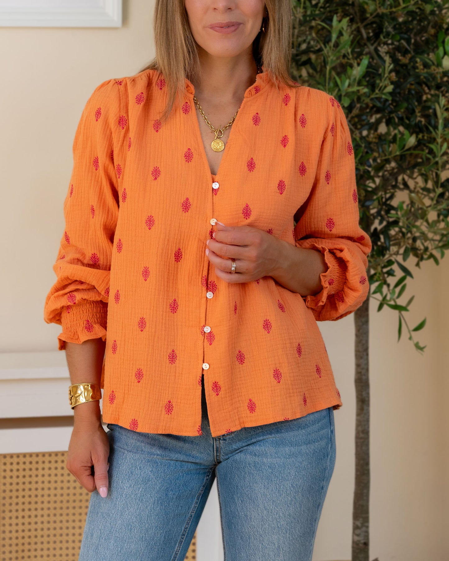 Peach Clarke Blouse