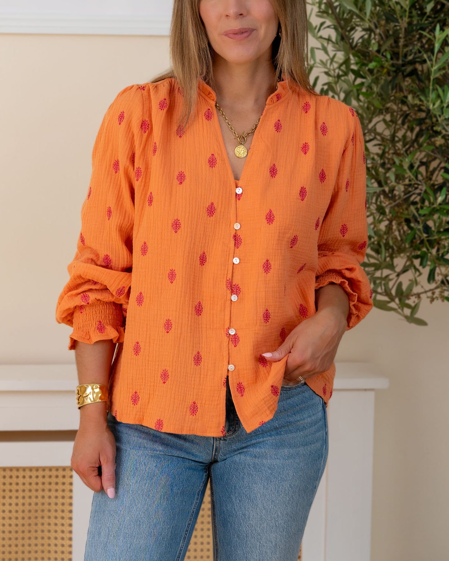 Peach Clarke Blouse