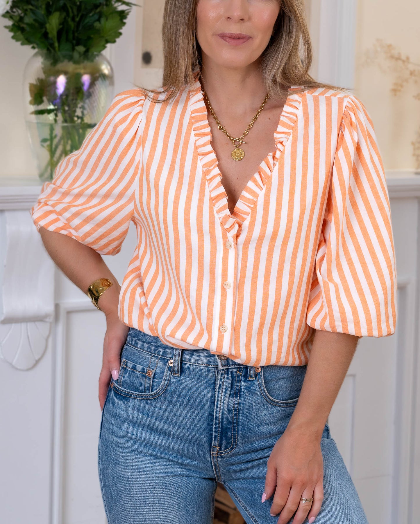 Peach Malena Blouse
