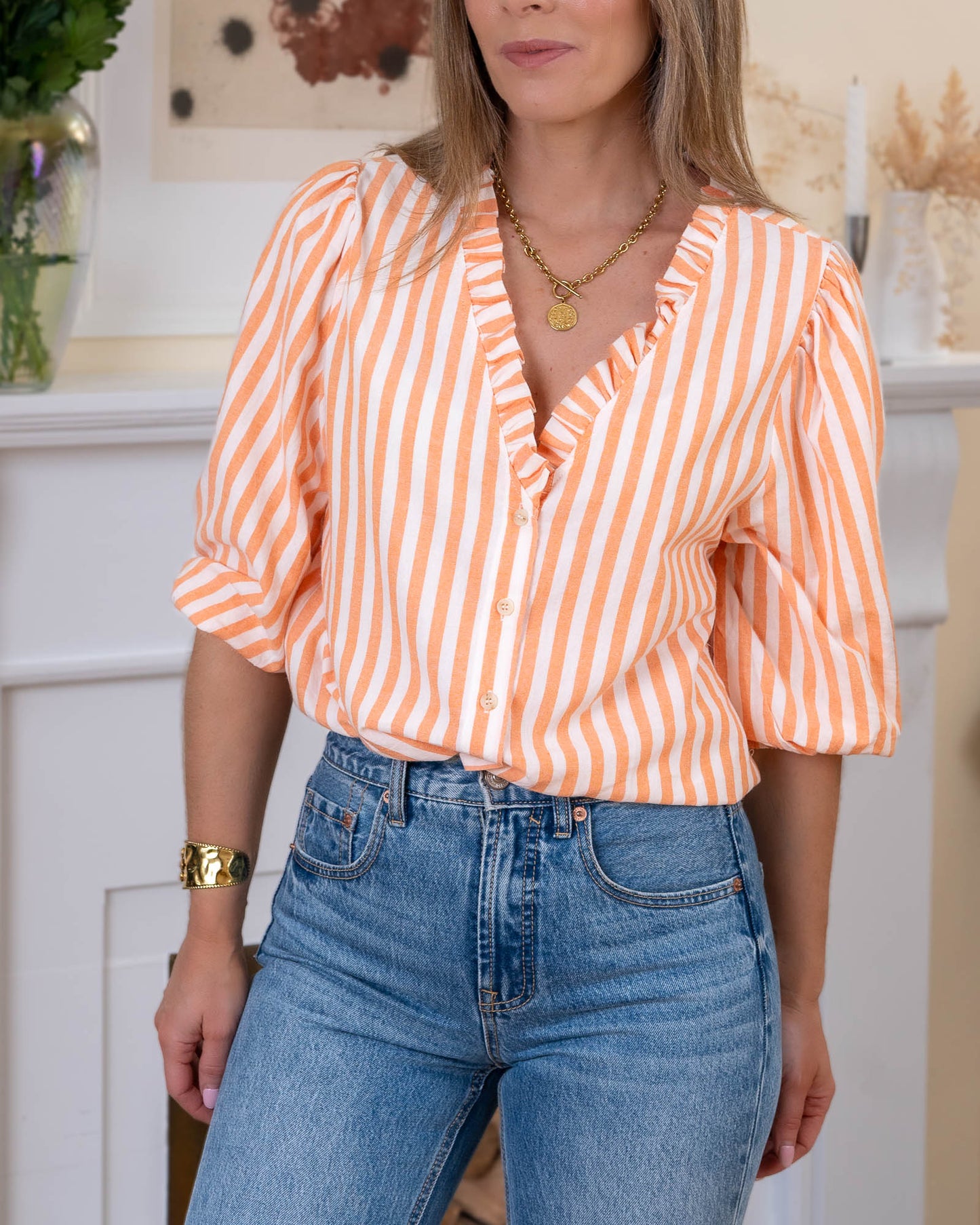 Peach Malena Blouse