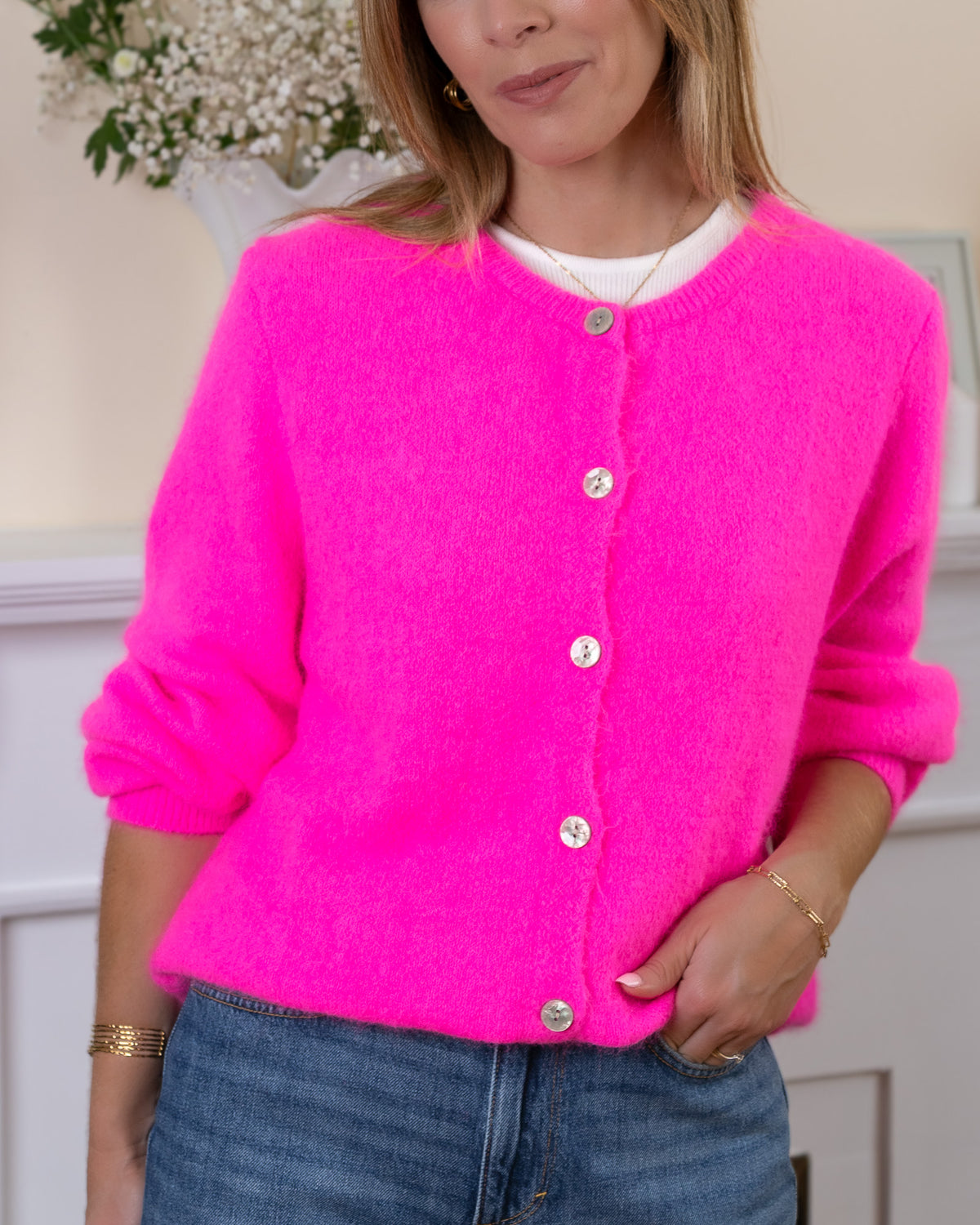Pink Ellie Alpaca Cardigan
