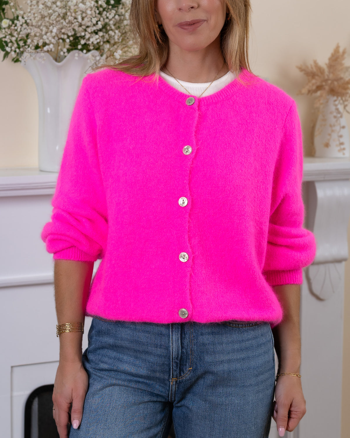 Pink Ellie Alpaca Cardigan