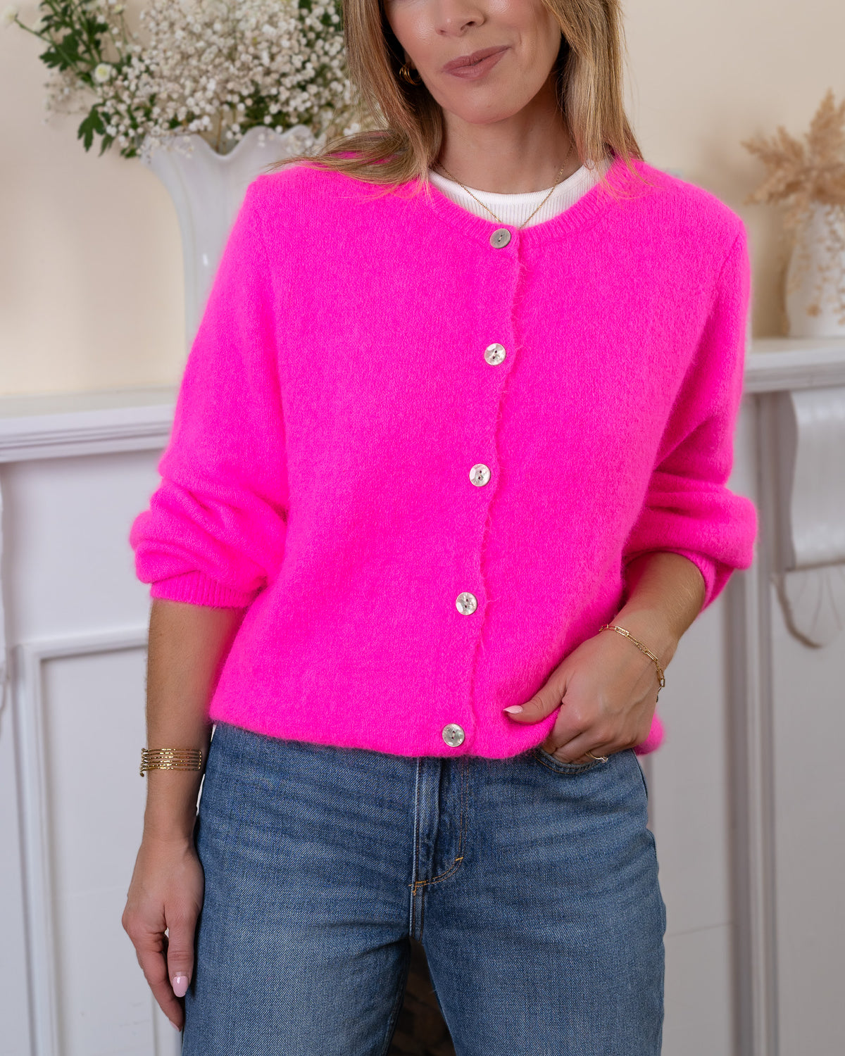 Pink Ellie Alpaca Cardigan