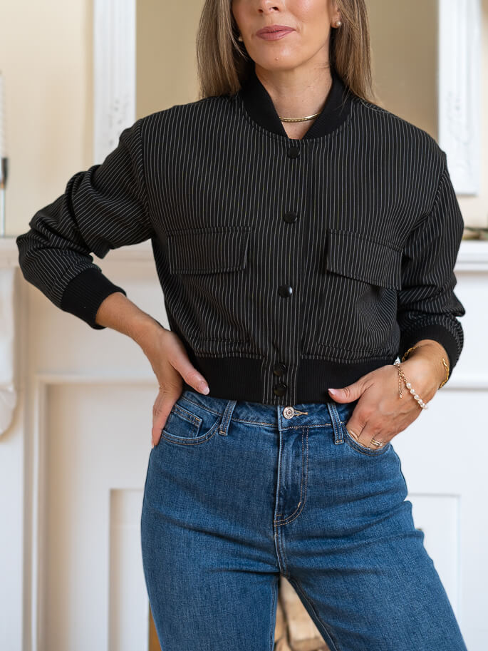 Pinstripe Chloè Bomber