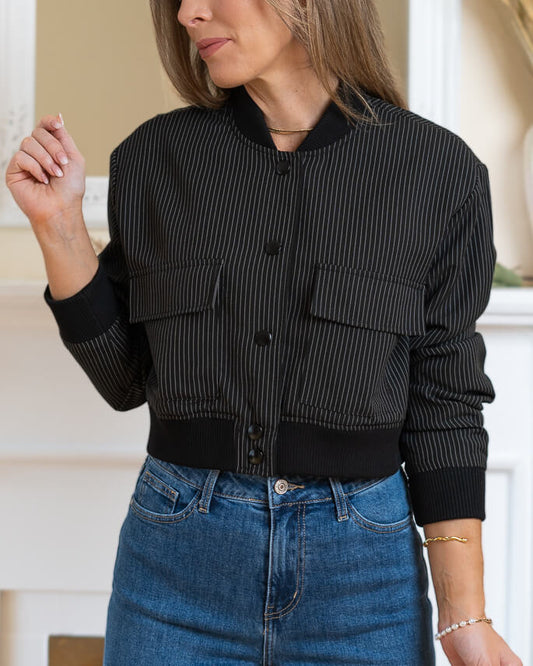 Pinstripe Chloè Bomber