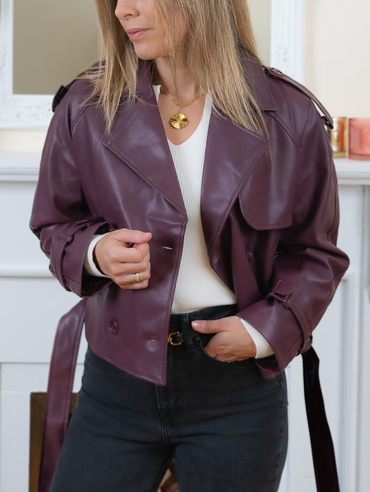 Plum Short Trench