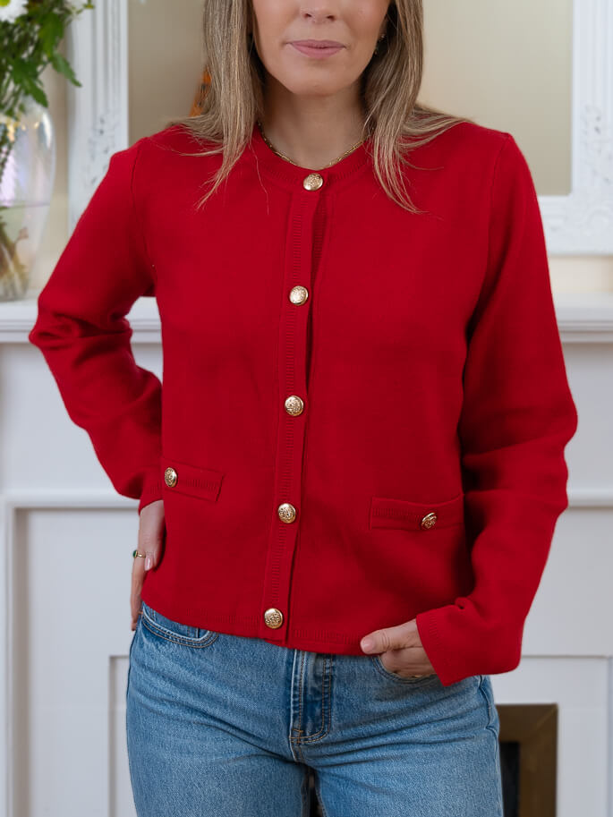 Red Carla Cardigan