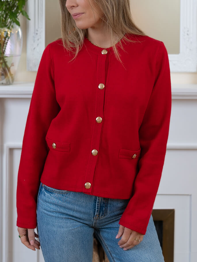 Red Carla Cardigan