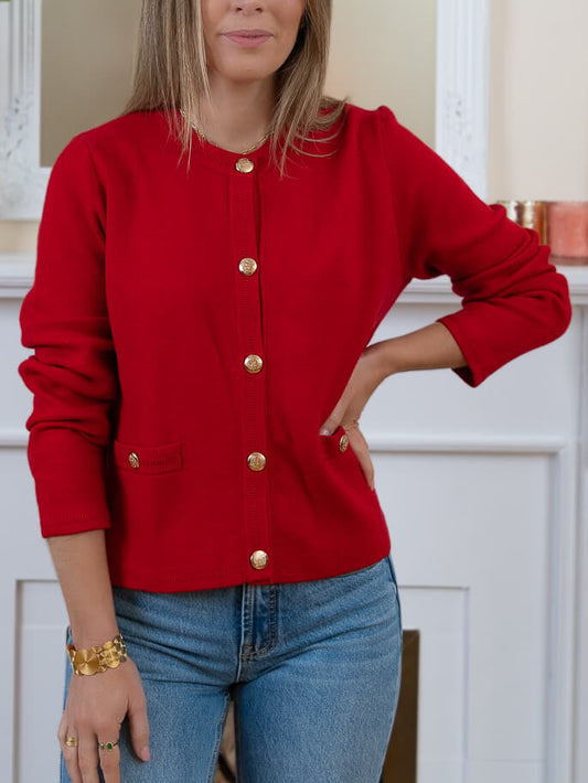 Red Carla Cardigan