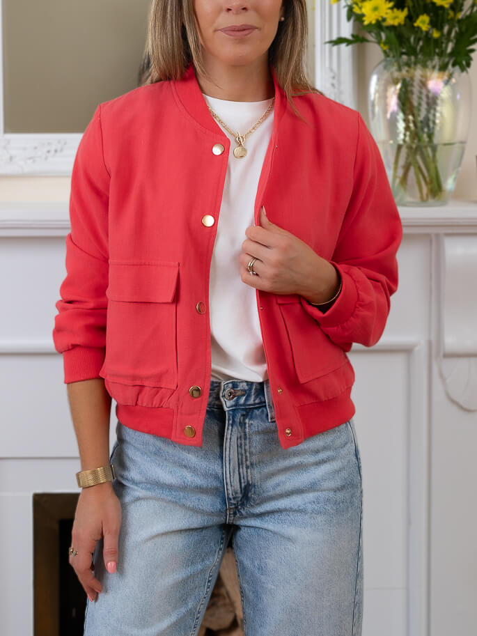 Red Ellis Bomber Jacket