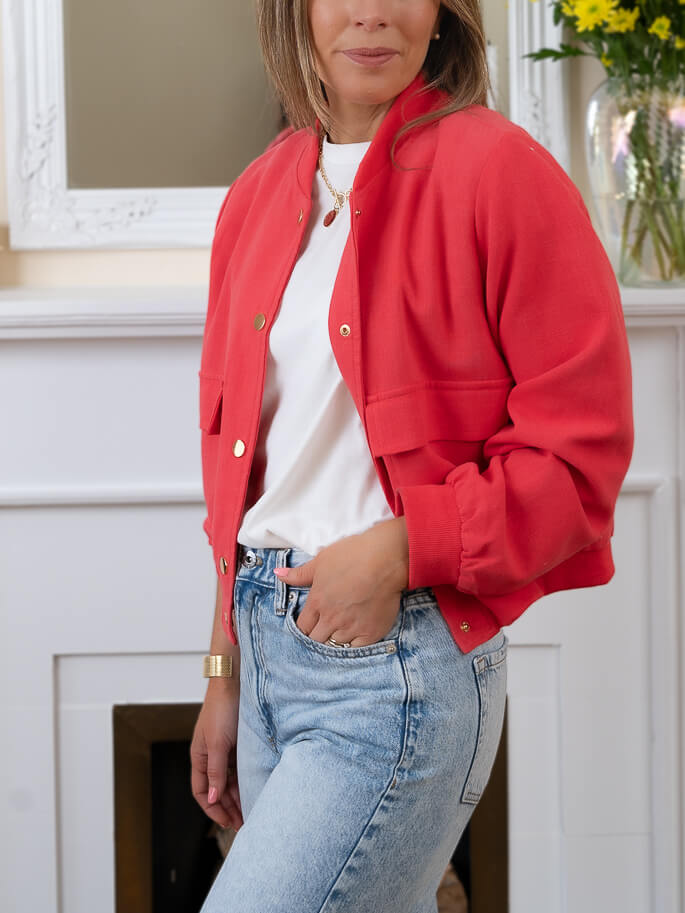 Red Ellis Bomber Jacket