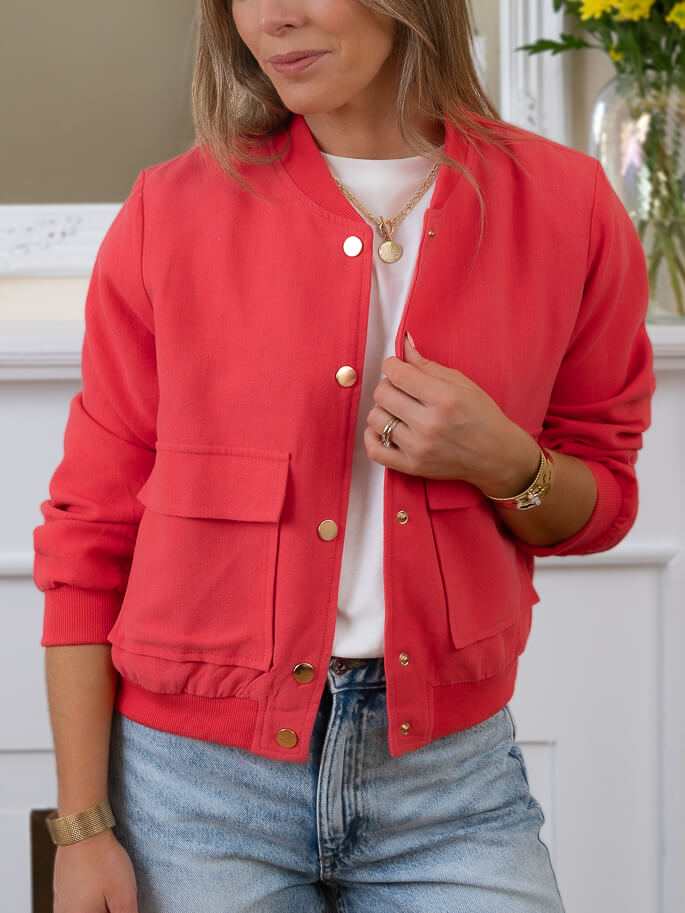 Red Ellis Bomber Jacket