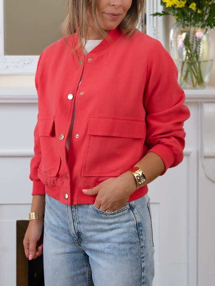 Red Ellis Bomber Jacket