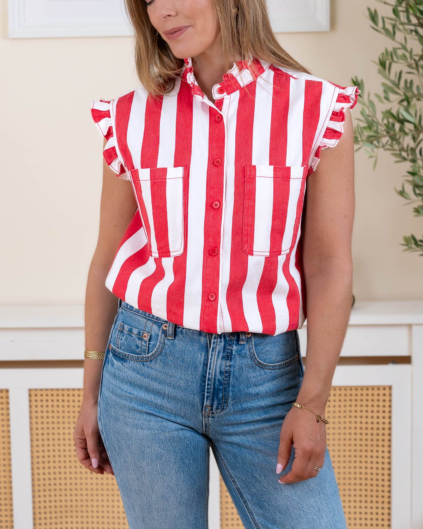 Red Capri Blouse