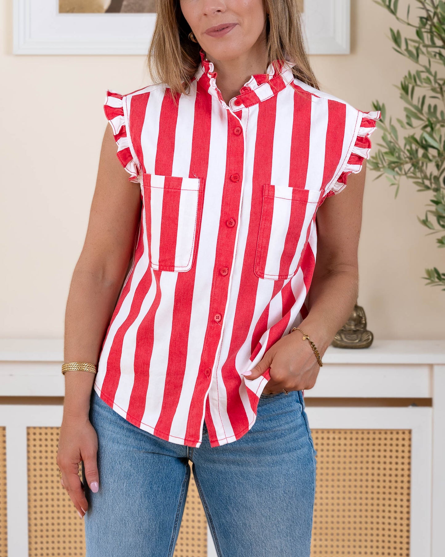 Red Capri Blouse