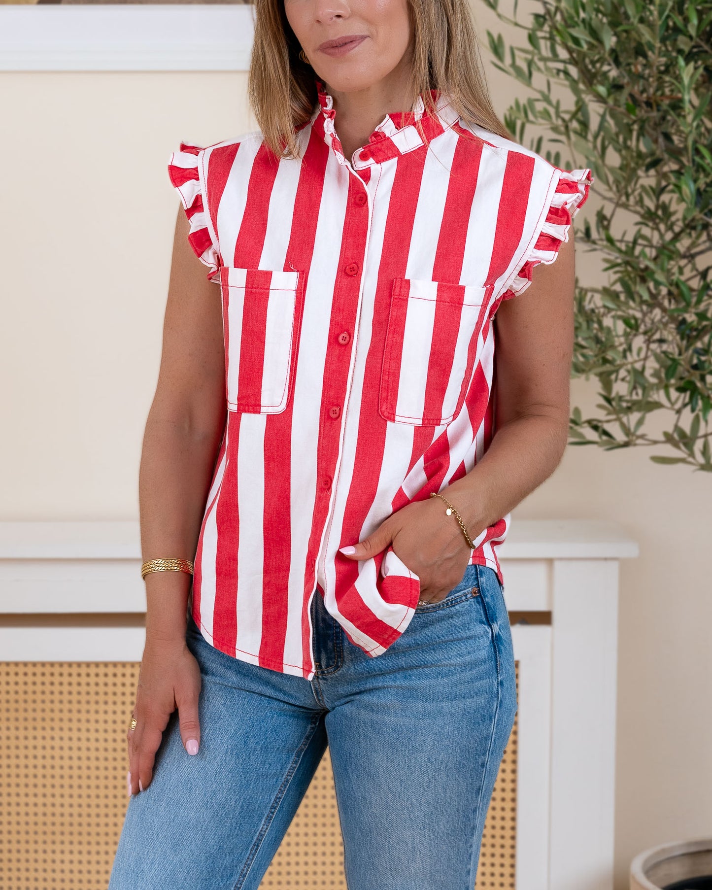 Red Capri Blouse