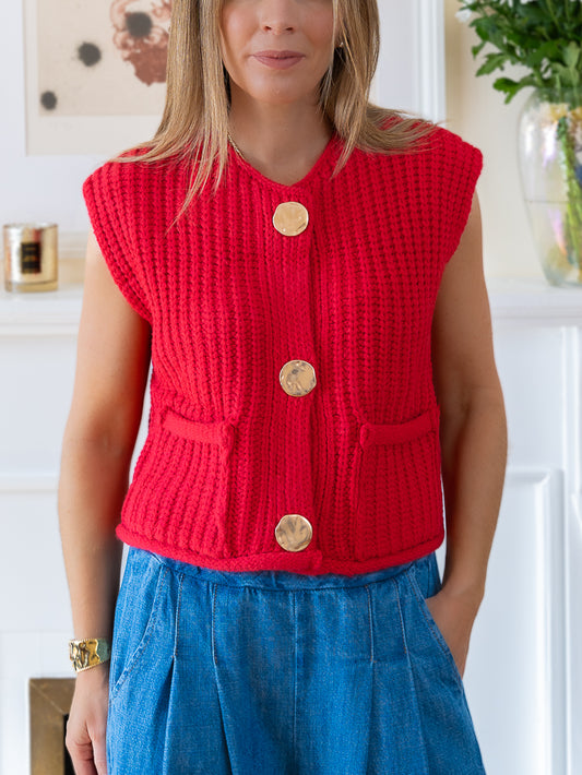 Red Frankie Cardi