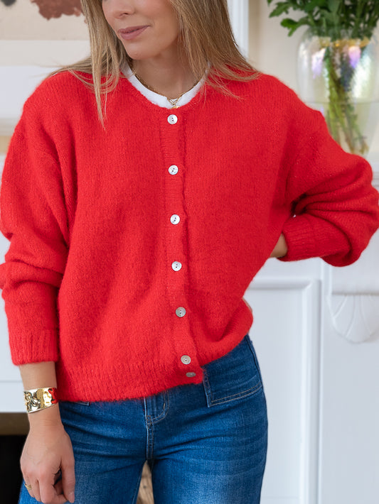 Red Julie Cardigan