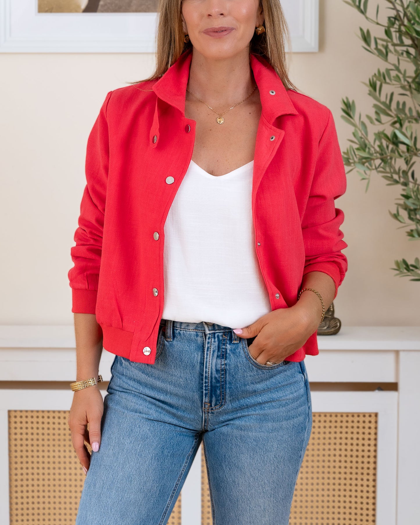 Red Monaco bomber jacket